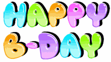 happy birthday colorful bubbled bubbleletters