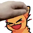 a pixel art of a cat wearing a hat and laughing .