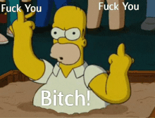 homer middle finger the simpsons fuck you