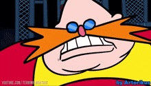a cartoon of a man with a mustache and glasses says by artorikus
