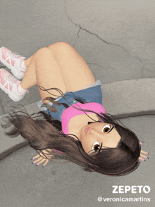 a cartoon of a girl with the name zepeto on it