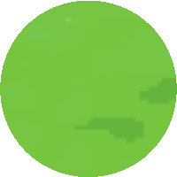 a pixel art of a green circle with a yellow letter g on it