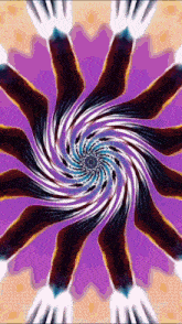 a purple background with a swirl of hands in the center