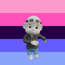 a cartoon character with a hoodie that says trust