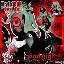 a poster with a cartoon character and the words good night on it