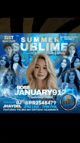 a poster for summer sublime shows a blonde woman on the cover