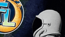 a picture of an astronaut 's helmet next to a logo for a video game