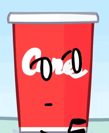 a red cup with a face and the word coke on it