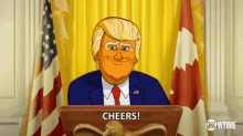 Cheers Donald Trump GIF - Cheers Donald Trump Our Cartoon President GIFs