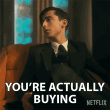 Youre Actually Buying His Crap Five GIF - Youre Actually Buying His Crap Five Aidan Gallagher GIFs