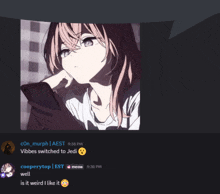 a screenshot of a chat with a picture of a girl