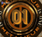 a circle with the number 01 in the middle