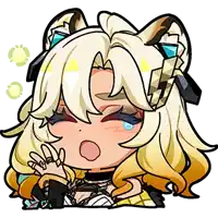 a cartoon drawing of a girl with long blonde hair and a cat ear