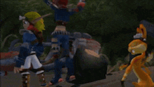 a video game character says " who the hell are you two " while standing next to another character