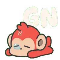 a cartoon of a monkey with the word gn above it