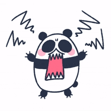 panda angry outrage yell dangerous