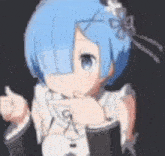 rem from re zero starting life in another world is a girl with blue hair and a bow on her head .