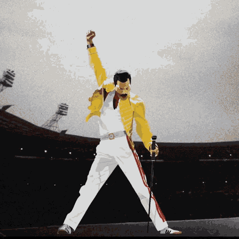Freddie Mercury Queen GIF - Freddie Mercury Queen Wembley GIFs