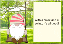 Animated Gnome On Swing Animated Swinging Gnome Meme GIF - Animated Gnome On Swing Animated Swinging Gnome Meme GIFs