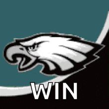 a picture of an eagle and the word win