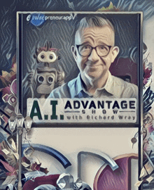 a painting of a man with a sign that says " ai advantage "