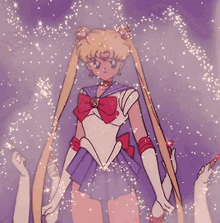 a cartoon drawing of a girl in a sailor suit with a red bow