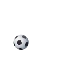 a soccer player is kicking a ball with a blue shoe