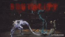 a video game with the word brutality written on it