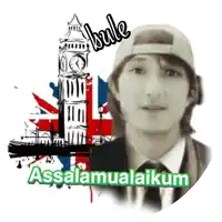 a picture of a boy with a big ben clock tower in the background