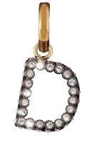 a pendant in the shape of the letter d