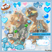 a picture of two boys with a warning that cuteness ahead
