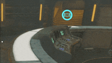 a man is standing in front of a control panel that says e on it