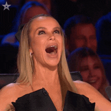 Laughing Out Loud Amanda Holden GIF - Laughing Out Loud Amanda Holden Britain'S Got Talent GIFs