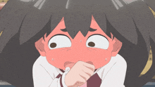 a close up of a cartoon character making a face