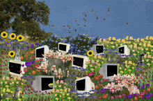 cool garden flowers monitor