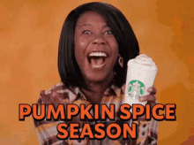 Pumpkin Spice Season Starbucks GIF - Pumpkin Spice Season Starbucks Excited GIFs