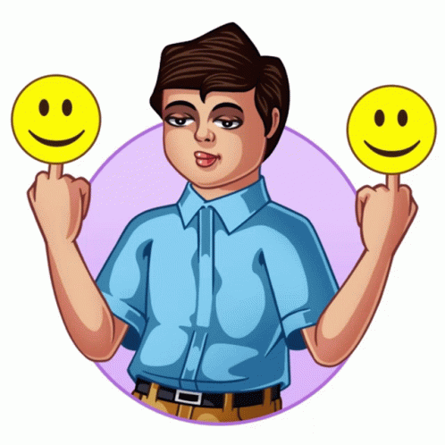 Adarsh S Middle Finger Censored With Smiley Faces Sticker Adarsh