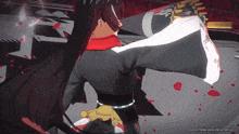 a woman in a black and white kimono is holding a sword in a video game