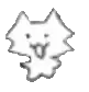 a black and white drawing of a cat with its mouth open and a tongue sticking out .