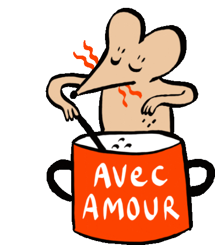 Female Mouse Cooking A Meal For Her Love Sticker - Souris D Amour Couple Mice Stickers