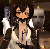 a man in a suit is holding a small doll on his shoulders and the name hireath_rae is on the bottom right