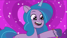 a cartoon of a pony holding a cup with a yellow liquid pouring out of it