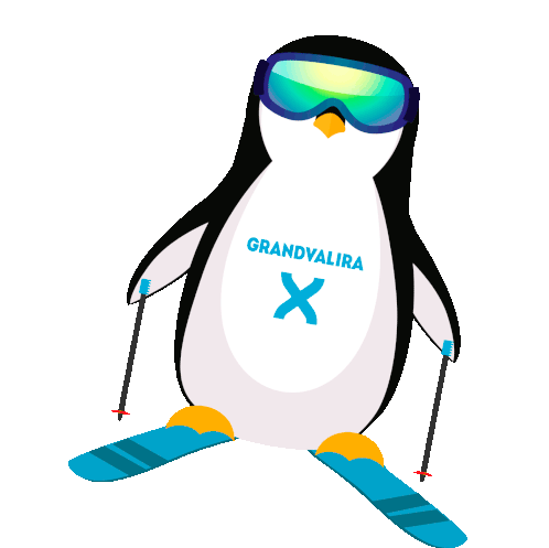 penguin skiing clip art