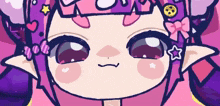 a close up of a cartoon character 's face with a star on it