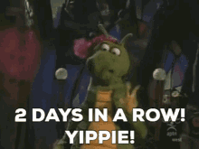 Dudley The Dragon 2days In A Row GIF - Dudley The Dragon 2days In A Row Yippie GIFs