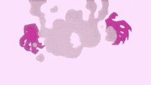 a cartoon drawing of a monster with purple claws