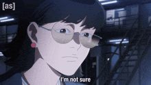 a woman wearing glasses says i 'm not sure in a cartoon
