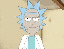 a close up of rick from rick and morty