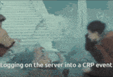 a group of people laying on the ground with the words logging on the server into a crp event below them