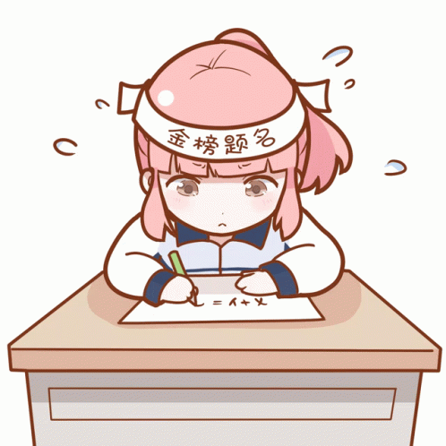 anime study hard chibi